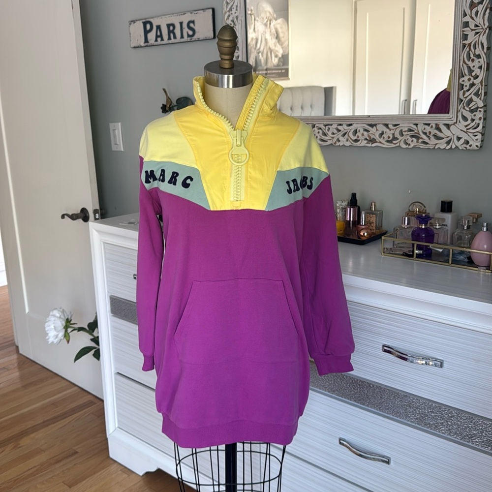 Little Marc Jacobs Purple and Yellow Zip Pullover - New